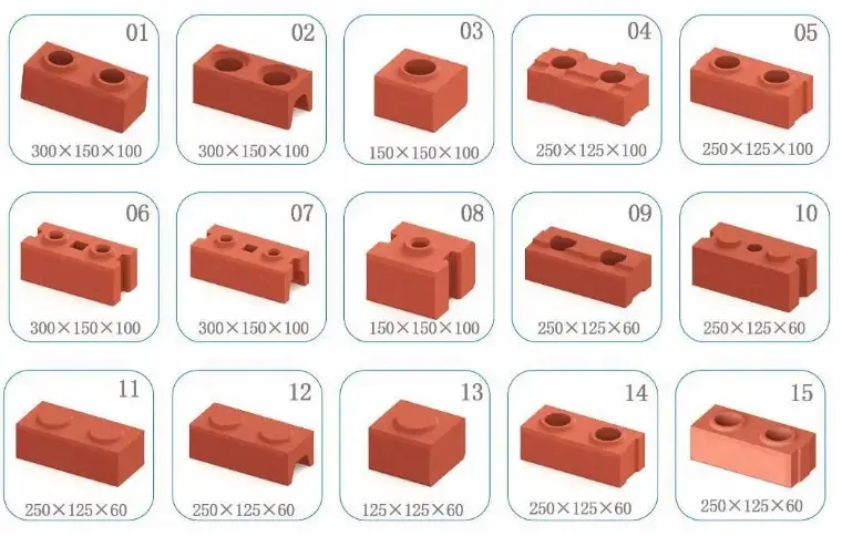 clay block samples 1 QT2-25 interlock clay block making machine